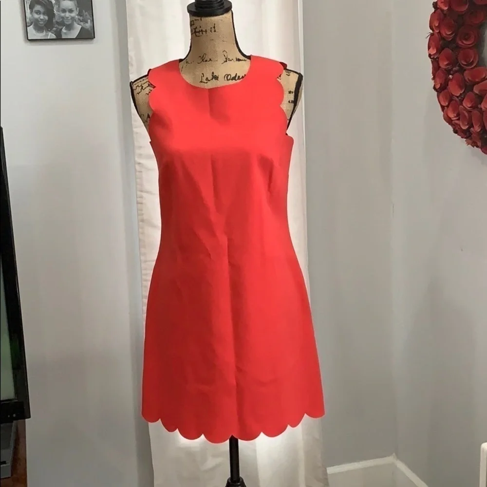 J. Crew pink scalloped dress size 2